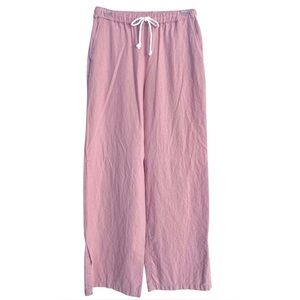Love Tree Size M Blush Linen Viscose Pull-On Wide Leg Beach Pants